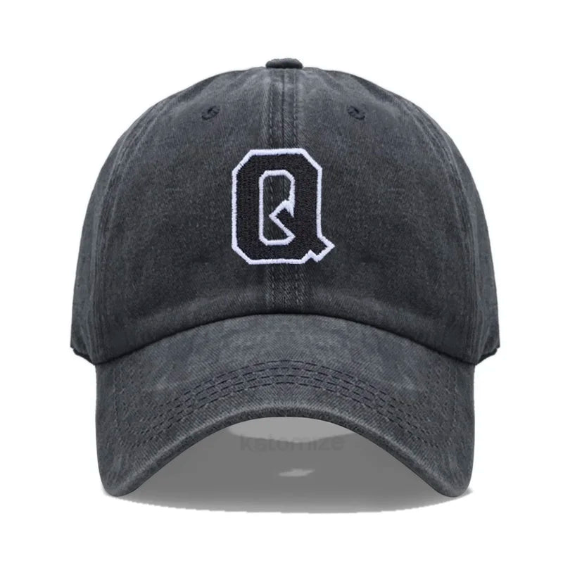 Initial Letter A-Z Embroider Baseball Cap