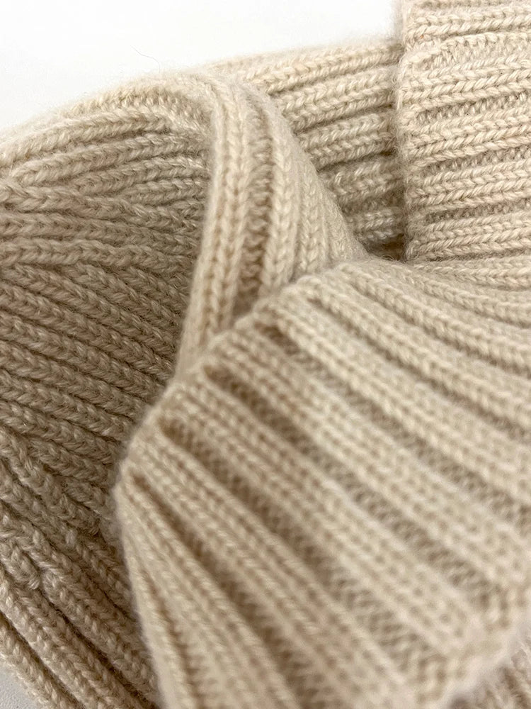 100% Cashmere Knitted Trawler Beanie Skullcap Watch Caps
