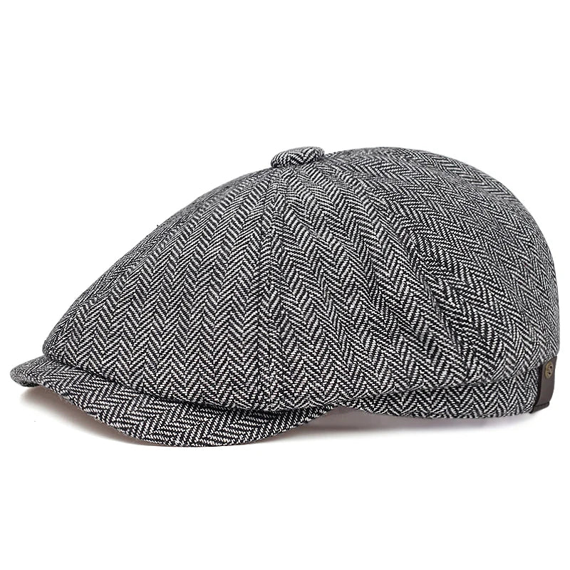 Male Ivy Hat Big Head Man Autumn And Winter Newsboy Cap