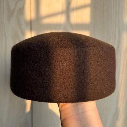 Classic Designer Ladies Black 100% Wool Beret Hat Fancy Felt Hat
