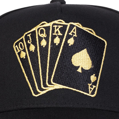 Unisex Poker Embroidery Baseball Caps Spring Autumn Outdoor Adjustable Casual Hats Sunscreen Hat Sports Cap