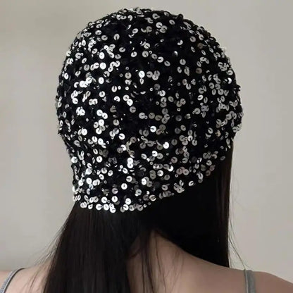 Ins Style Sequined Hollow Pullover Hats Women