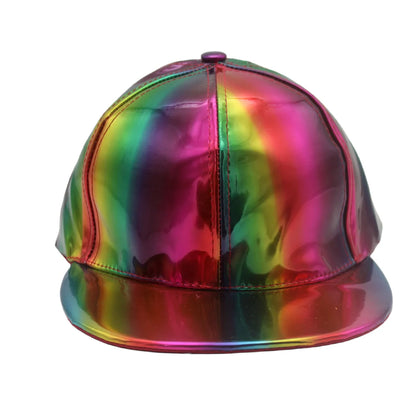 Fashion PU Rainbow Color Changing Baseball Cap
