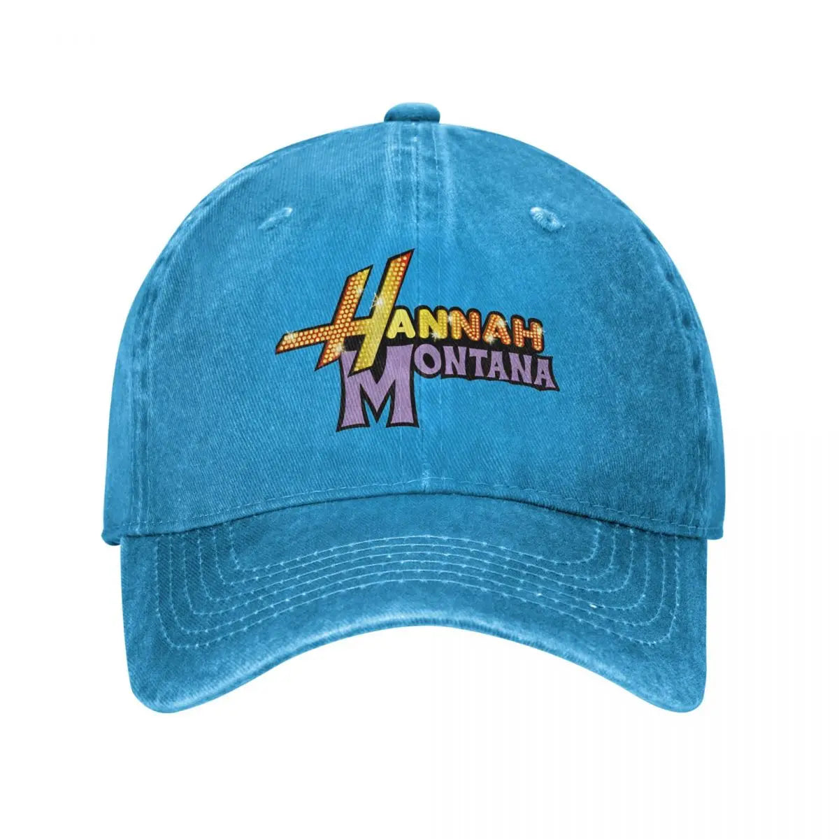 Hannah Montana Logo Baseball Cap Fashion Distressed Washed Miley Cyrus Funny