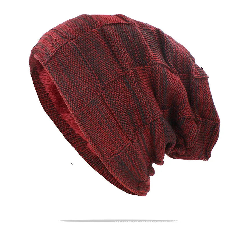 Winter Hat Warm Plus Size Outdoor Knitted Male Female Wool Bobble Hat