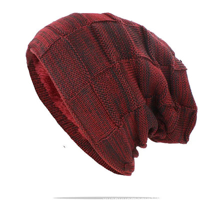 Winter Hat Warm Plus Size Outdoor Knitted Male Female Wool Bobble Hat