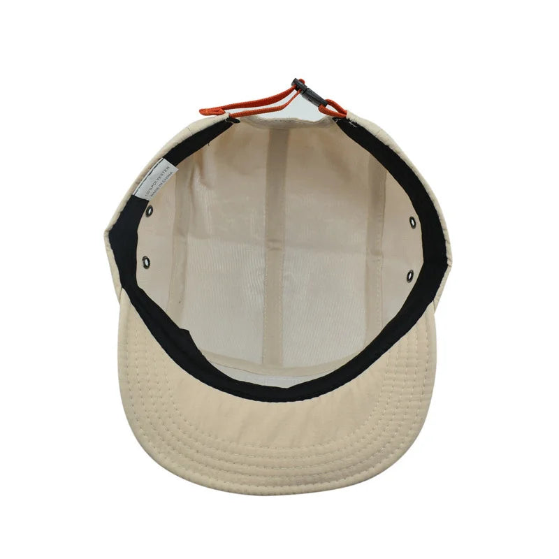 Fashion 5 Panel Baseball Cap Snapback Caps Quick-Drying Flat-Brimmed Hat For Men Women