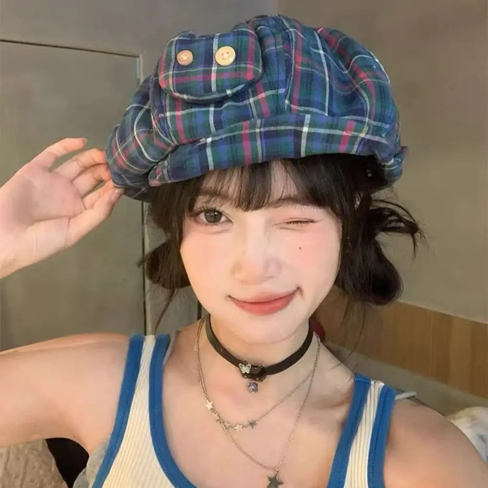 Ins Korean Style Japanese Button Hat