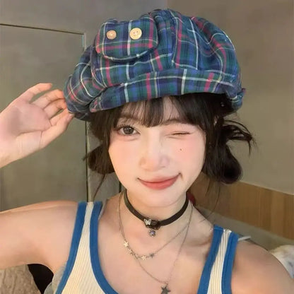 Ins Korean Style Japanese Button Hat