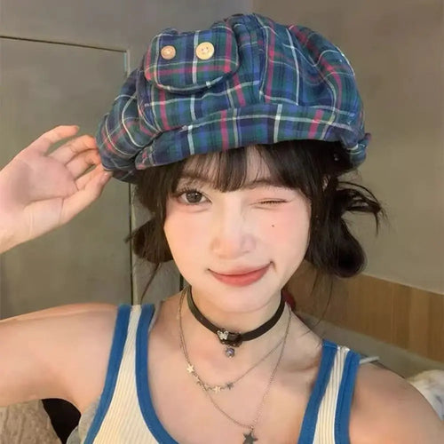 Ins Korean Style Japanese Button Hat
