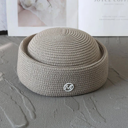 Vintage Spring Summer Pillbox Hat Hard Top Hat Women Fashion Berets