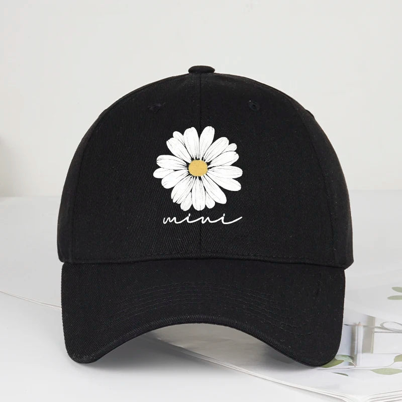 "Mini" Daisy Flower Print Baseball Cap