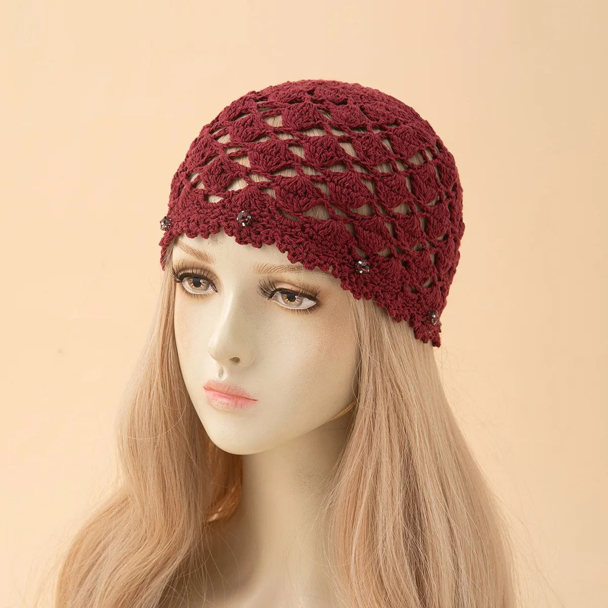 Korean Handmade Crochet Hollowed Out Pullover Hat