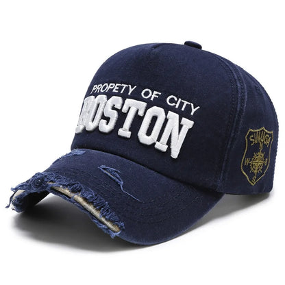 Trendy Worn Cowboy Baseball Cap Embroidery Trucker Cap Outdoor