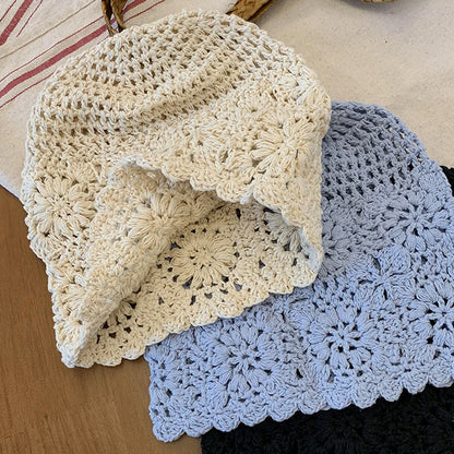Handmade Crochet Hollow Head Japan Knit Cap Spring Summer
