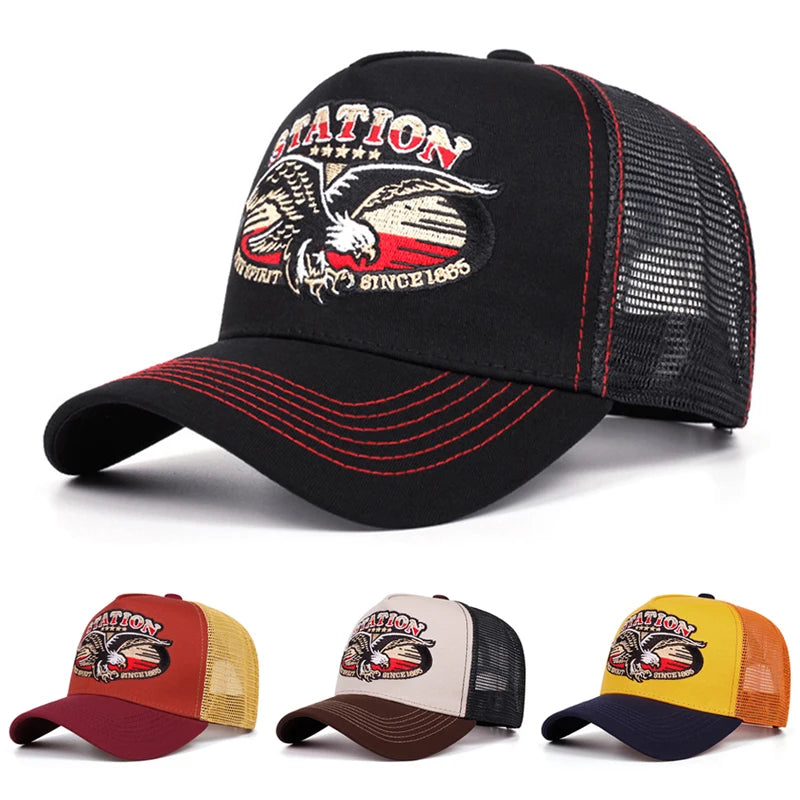 Fashion Webhat Station Five Star Eagle Truck Hat Outdoor Daily Sunshade Hat Male Female