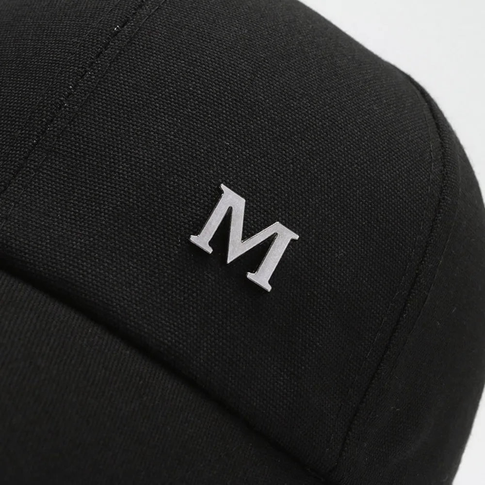 Baseball Cap M Letter Embroidery Pure Color Sun Hat Dad Hats Hip Hop Gorras Unisex Adjustable  Cotton Hat