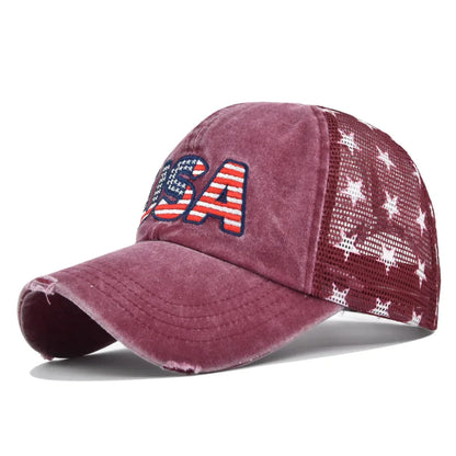 New Embroidered USA Flag Baseball Hat Men