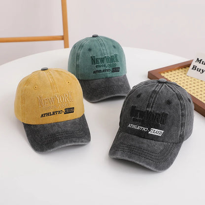 Retro Letter Kids Baseball Cap Fashion Color Block Children Peaked Hat  Sunshade Visors Sport Duck Caps