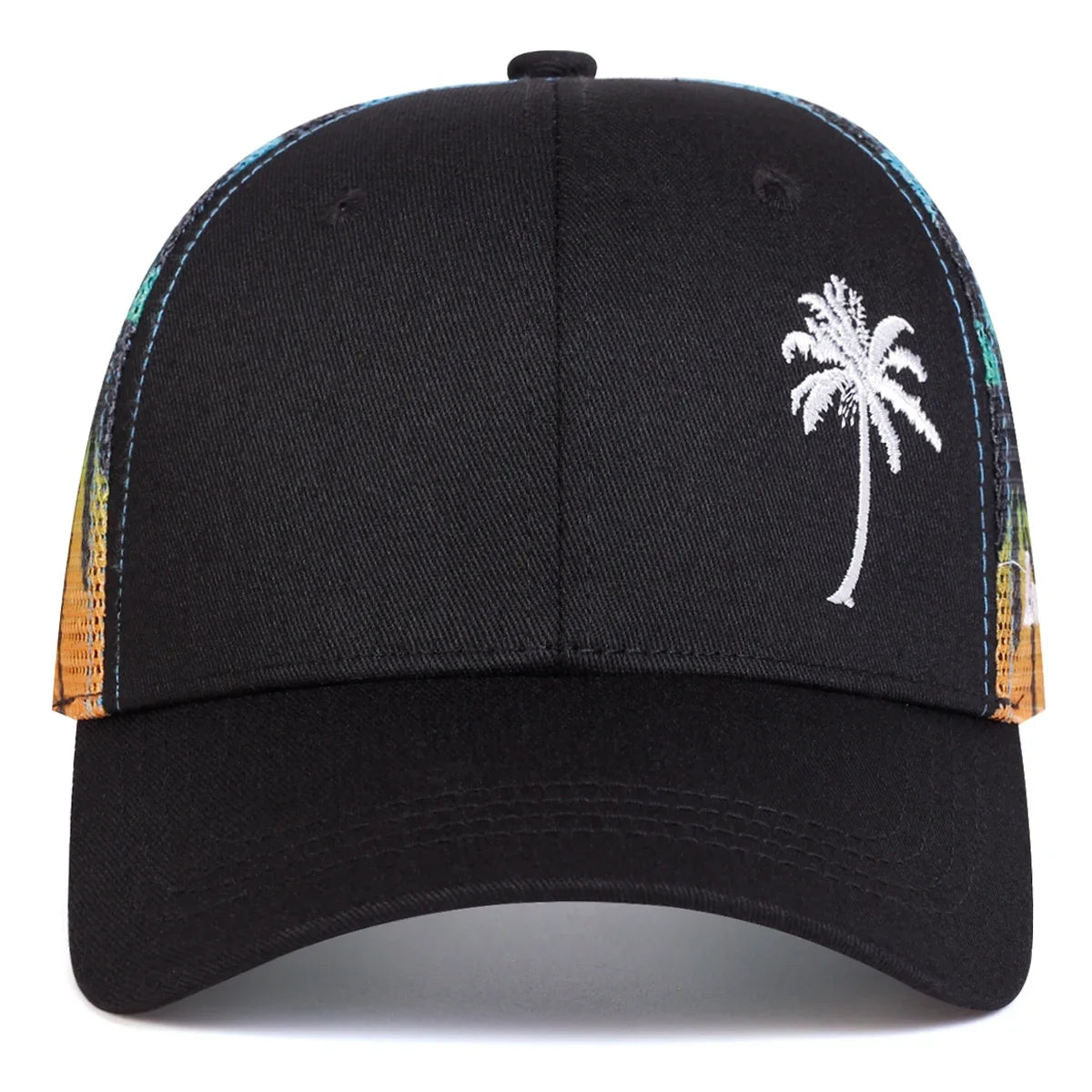 Unisex Coconut Tree Embroidery Baseball Net Caps Spring and Summer