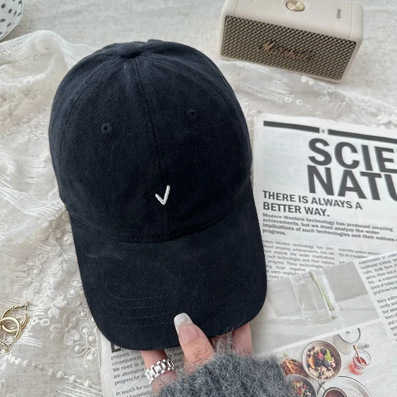 Fashion Embroidery Baseball Cap Wide Brim Retro Baseball Hat