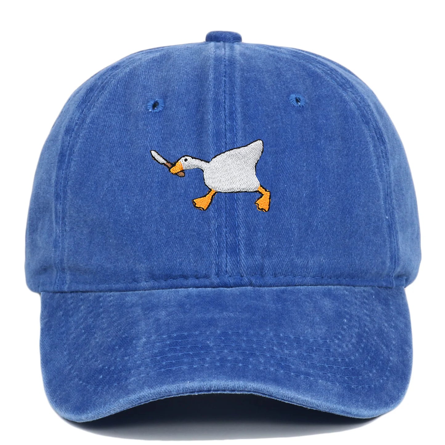 Embroidered Baseball Cap With Goose Pattern