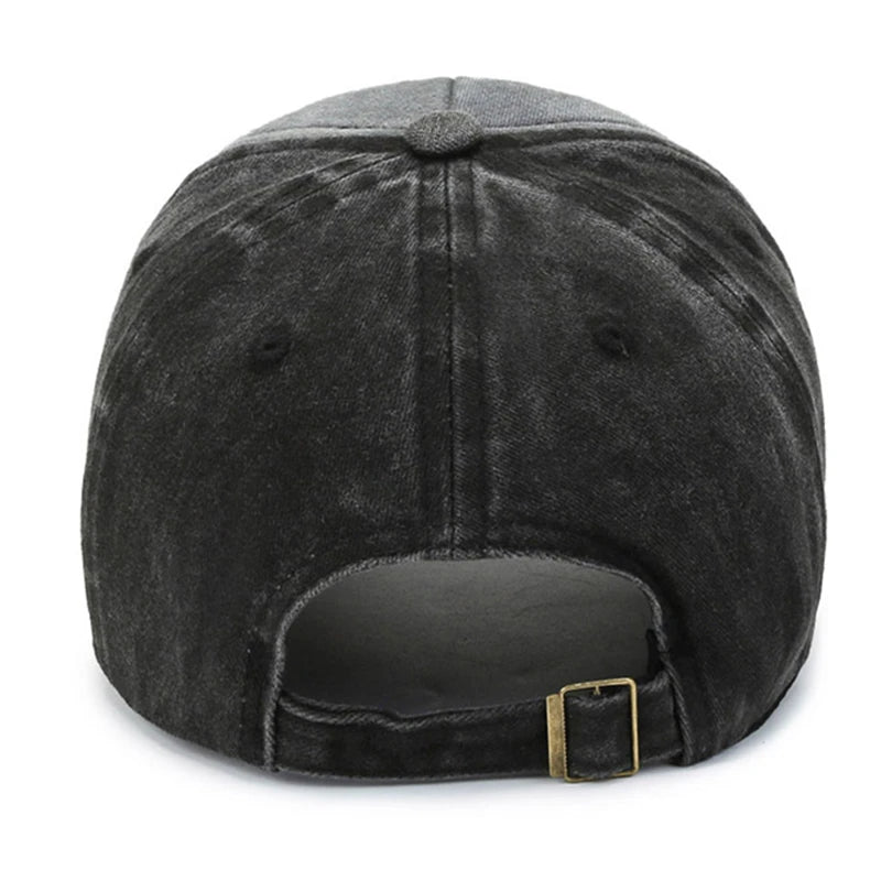 Unisex Washed Cotton Vintage Cap Sharks Embroidery Baseball Cap Men And Women Outdoor Sports Hats