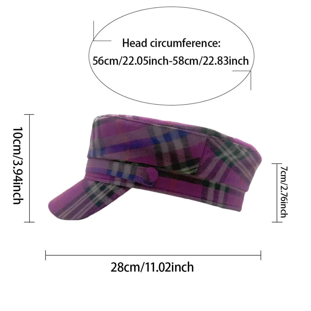 New Sweet Violet Polyester-Cotton Captain Hat