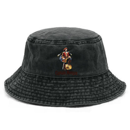 Captain Morgan Bob Bucket Hat Distressed Hats Cap Men Retro Outdoor Summer