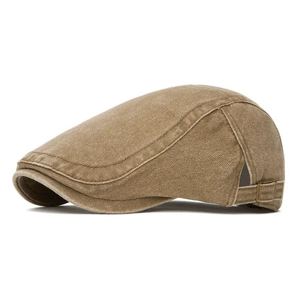 Four Seasons Cotton Solid Newsboy Caps Men Flat Cap