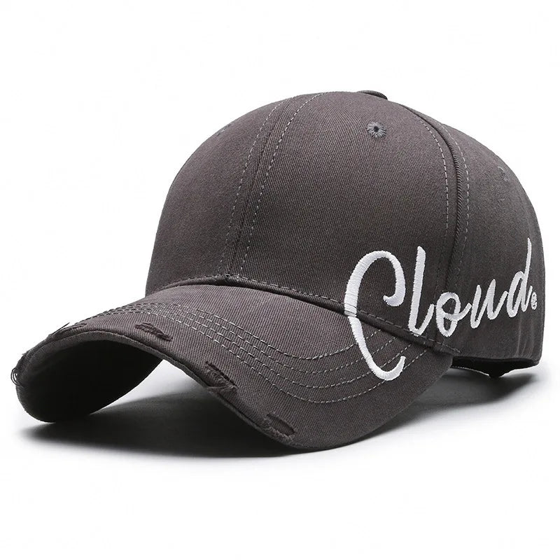 Spring Summer Hard Top Sport Unisex College Style Large Head Size Letter Embroidery Sun Protection Baseball Cap