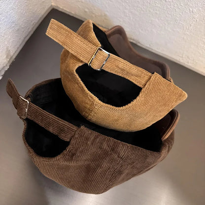 Retro Trendy Unisex Hat Fashion Beret Caps PU Leather Adjustable Men Women