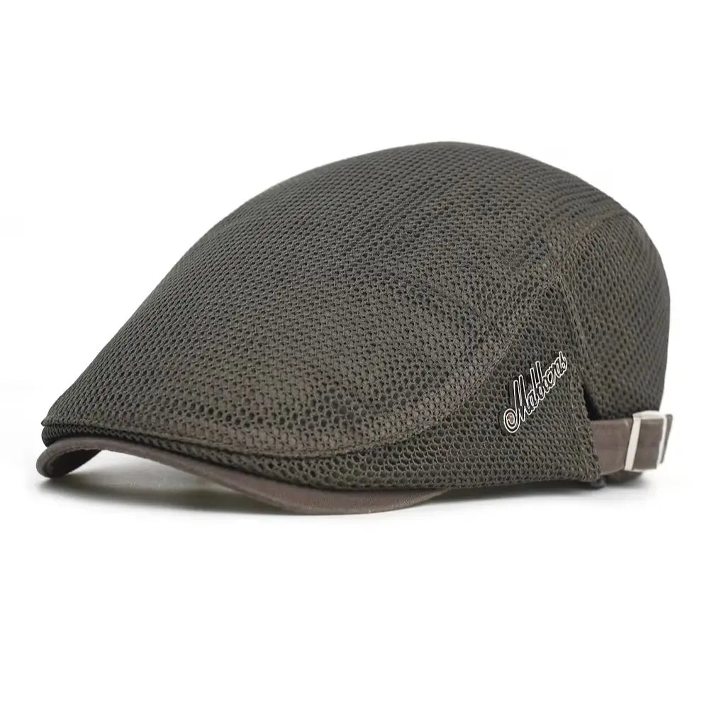 Spring Summer Breathable Mesh Newsboy Caps Men Woman