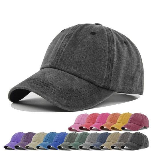 Baseball Cap Washed Cotton Men Women Hat Vintage Hip Hop Caps