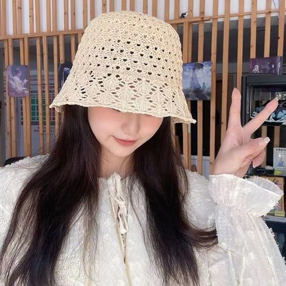 New Hollow Fisherman Hat Fold Breathable Bucket Hat