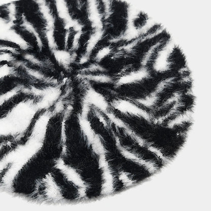Women's Beret Autumn/Winter Zebra Striped Painter Hat