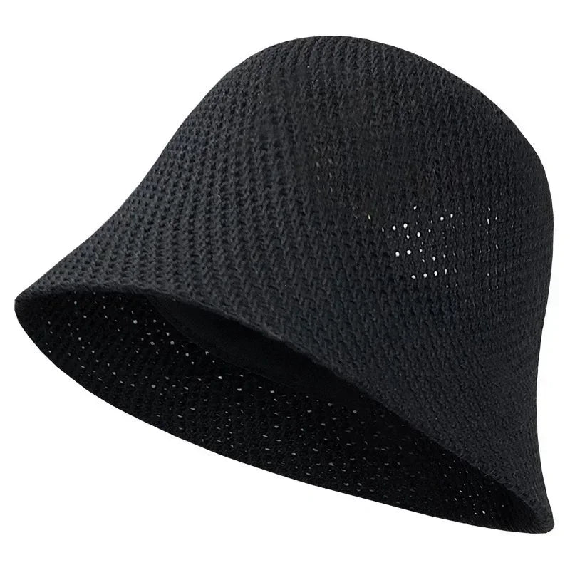 Women Bucket Hat Summer Hollow Out Thin Breathable Sun Hat