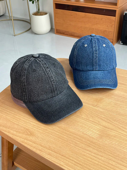 Vintage Washed Denim Baseball Cap - Men's Sports Sun Hat
