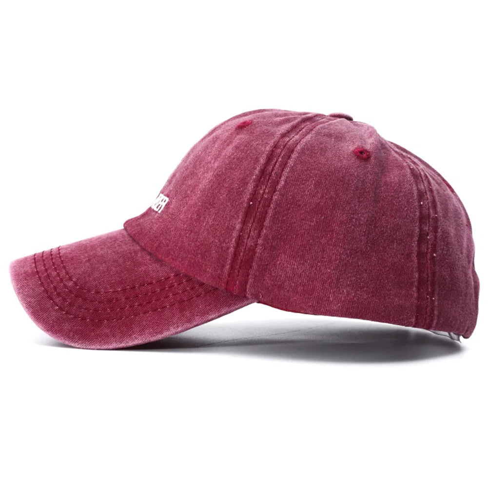 Fashion Letter Embroidery Washed Cotton Baseball Cap
