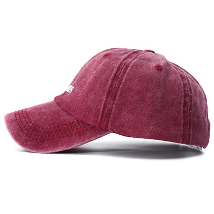 Fashion Letter Embroidery Washed Cotton Baseball Cap