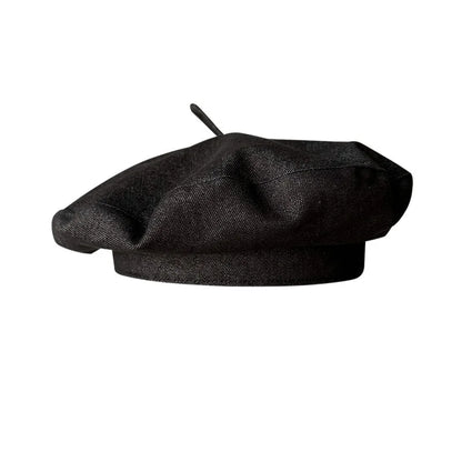 Spring Summer Yellow Linen Beret Korean Style Literary Painter Cap