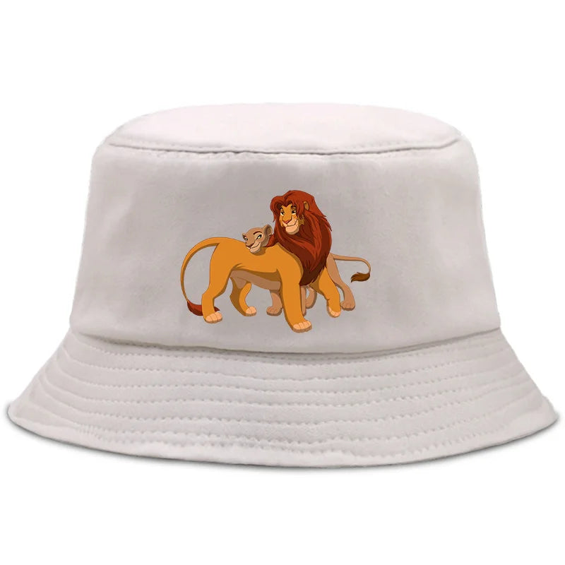 Anime The Lion King Printed Fisherman Hat Cute Cartoon Bucket Hats Autumn Summer