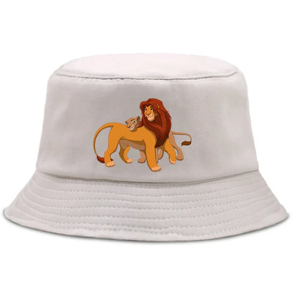 Anime The Lion King Printed Fisherman Hat Cute Cartoon Bucket Hats Autumn Summer
