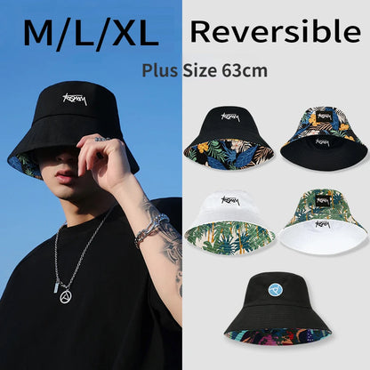 Big Head Letter Bucket Hat for Men Women XL Large Hip Hop Cap Fisherman