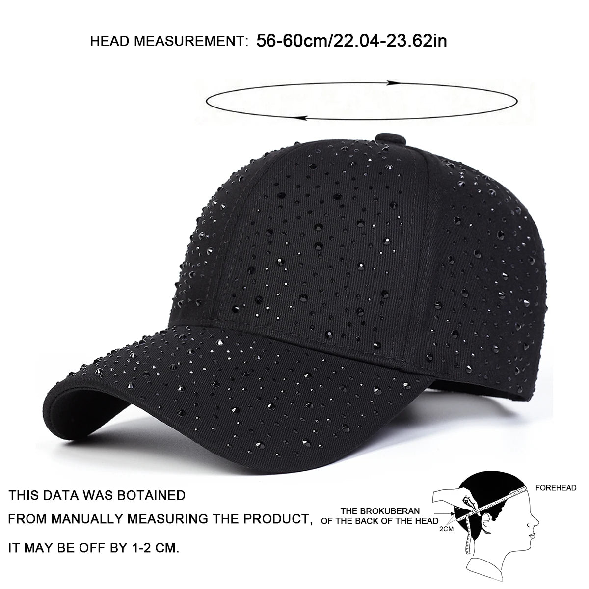 Unisex Rhinestone Baseball Caps Spring Autumn Outdoor