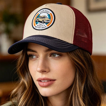 New Unisex Embroidered Trucker Hat For Men Curved Front Half Mesh Baseball Cap Patch Logo Breathable Mesh Back