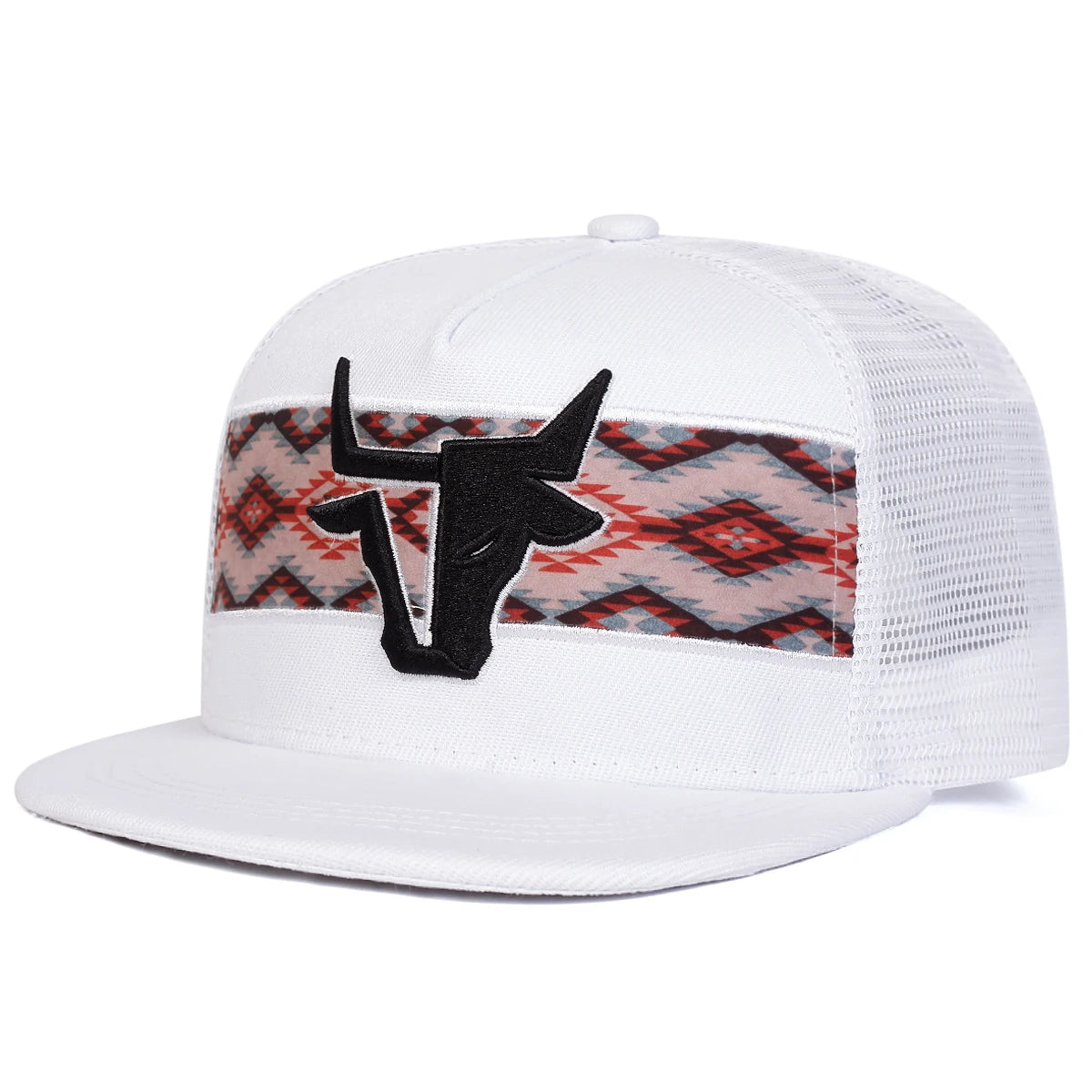 Unisex Personalized Bull Head Embroidery Hip-hop Net Hats Spring Summer