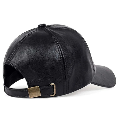 Unisex 1985 Letter Imprinting Leather Baseball Caps Spring and Autumn