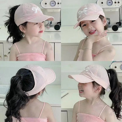 Kids Summer Hat Breathable Mesh Baseball Cap Adjustable Ponytail Sun Hat For Baby