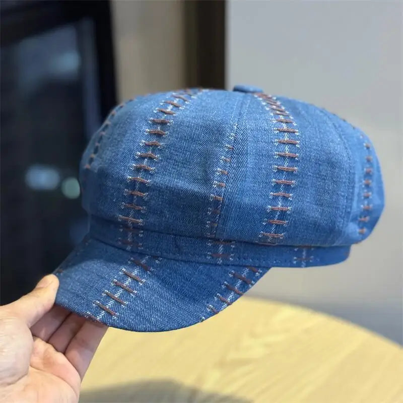 Women's Retro Japanese Cowboy Octagonal Hat